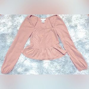 URBAN Romantics Women’s blush Peplum top size Small